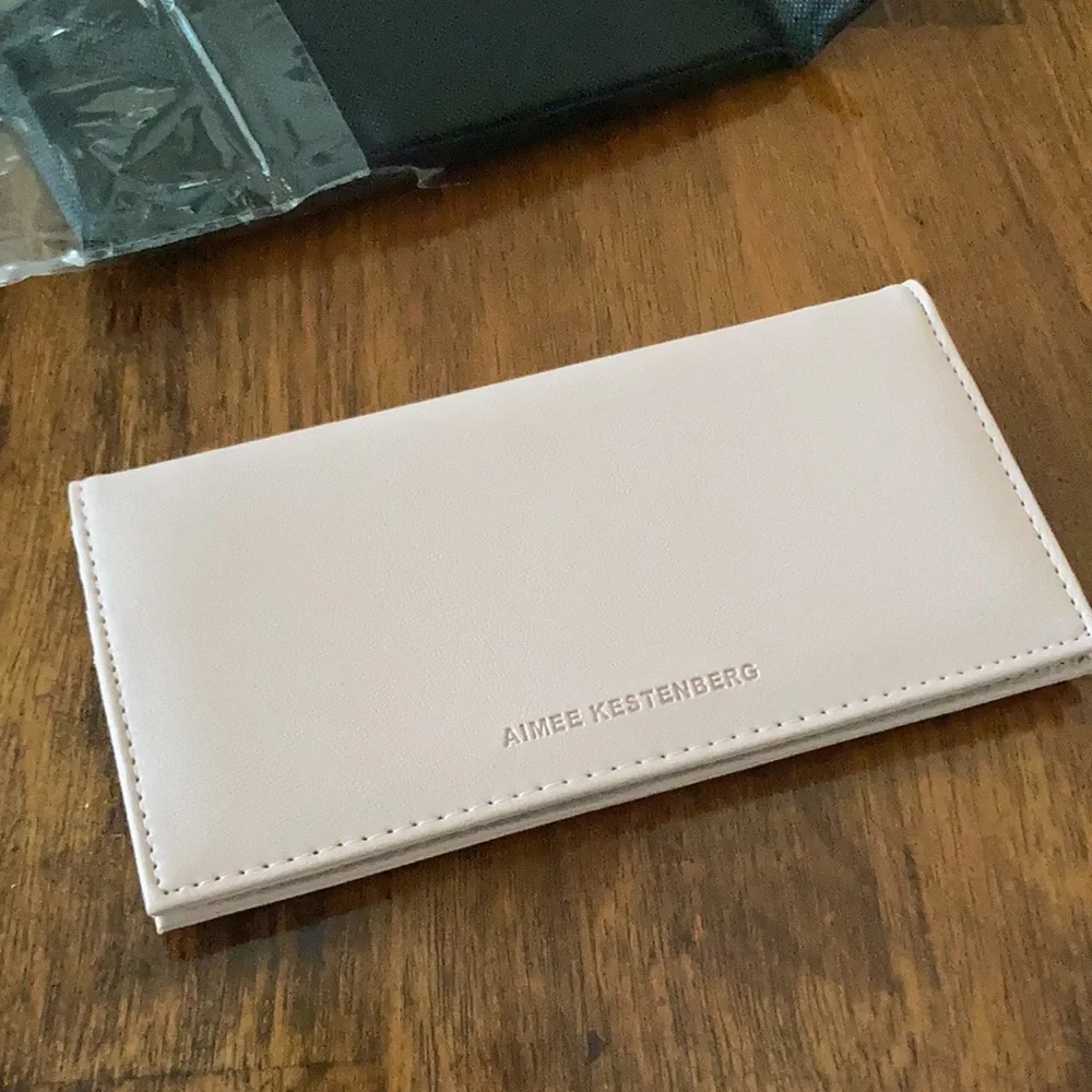NEW Aimee Kestenberg Pale Pink Wallet Small Bifold Credit Card Slots NIB